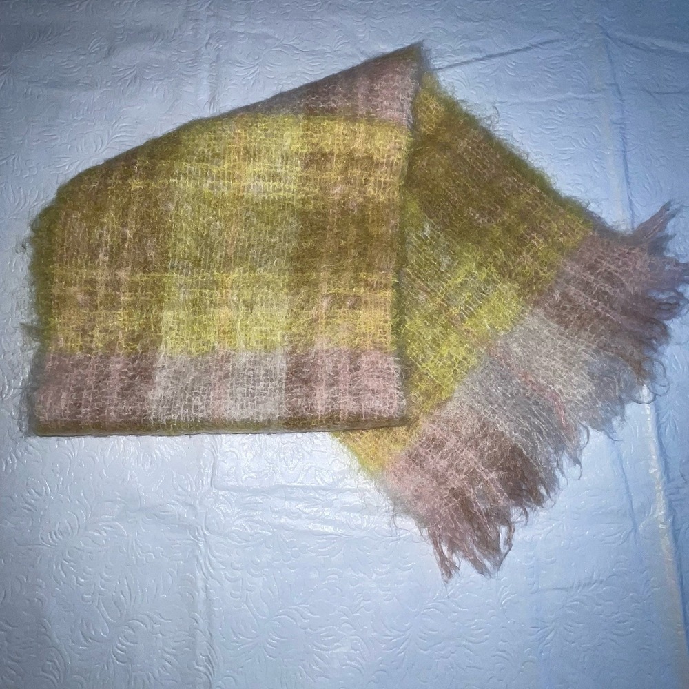 VTG Bambergers 70% Mohair 30% Wool Wrap Scarf Made In Scotland